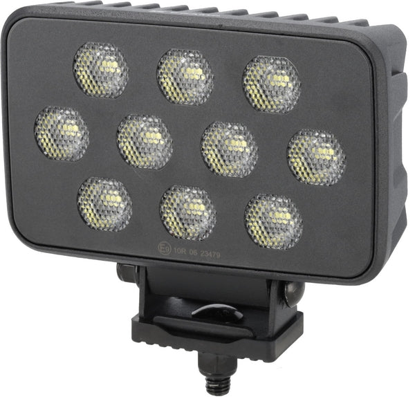 Arbeitsscheinwerfer LED, 100W, 8950lm, rechteckig, 12/24V, weiß, 150x112x52.7mm Deutsch Stecker, Flood, 20LED's