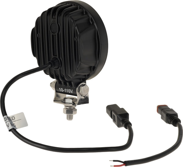 Arbeitsscheinwerfer LED, 19W, 3360lm, rund, 10-110V, Ø110x140x42mm Deutsch Stecker, flood, 16 LED's passend für Universal