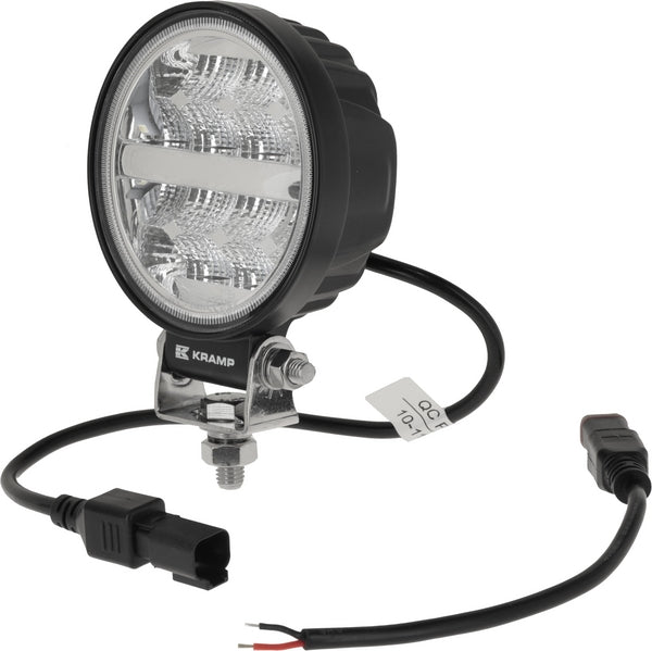 Arbeitsscheinwerfer LED, 19W, 3360lm, rund, 10-110V, Ø110x140x42mm Deutsch Stecker, flood, 16 LED's passend für Universal