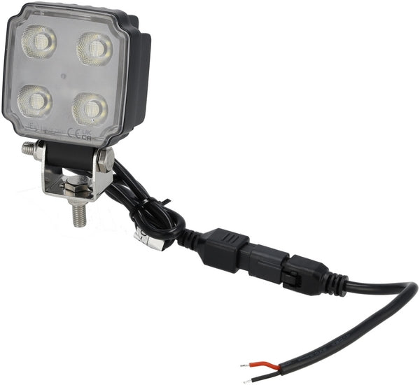 Arbeitsscheinwerfer LED, 20W, 3000lm, quadratisch, weiß, 75x47x107.5mm,Deutsch 2-pin, flood