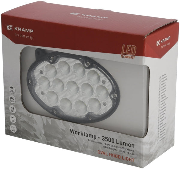 Arbeitsscheinwerfer LED, 39W, 3500lm, oval, 10/30V, 138x93x69mm, breit flutend, 13 LED's passend für John Deere
