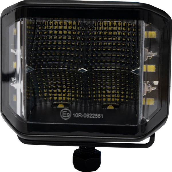 Arbeitsscheinwerfer LED, 70W, 8400 lm, quadratisch, 12/24V, weiß, 97x77x75mm Deutsch Stecker, Flood, 10LED's