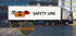 Begrenzungsleuchte LED, orange, rechteckig, 12-24V, 133,8x53x25mm, "SAFETY LINE", logo
