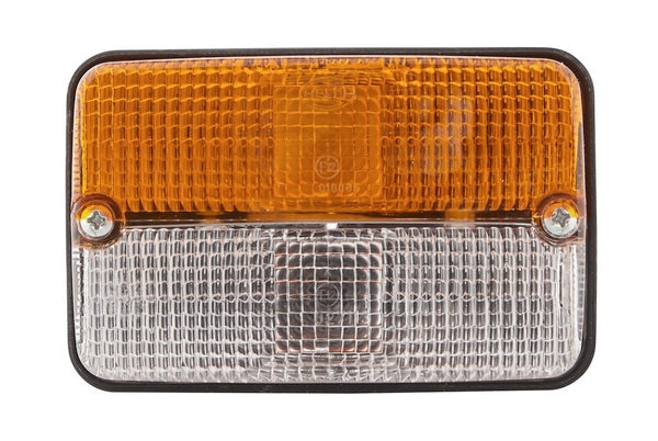 Blinkbegrenzungsleuchte 21/5W, rechteckig, 12V, amber/transparent, anschraubbar 120x55x80mm, Hella