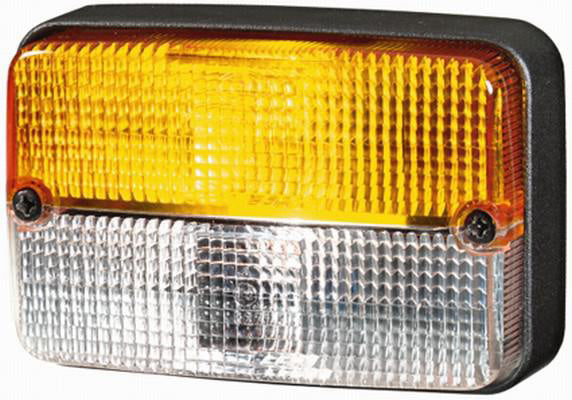 Blinkbegrenzungsleuchte 21/5W, rechteckig, 12V, amber/transparent, anschraubbar 120x55x80mm, Hella