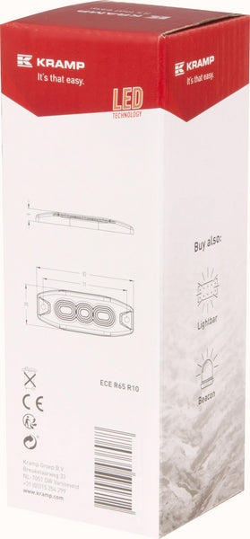 Blinkleuchte LED, rechteckig, 10/30V, weiß, 82x30x9mm, 3 LED's passend für Universal