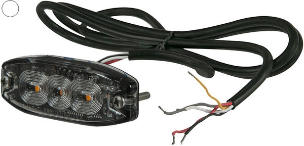 Blinkleuchte LED, rechteckig, 10/30V, weiß, 82x30x9mm, 3 LED's passend für Universal