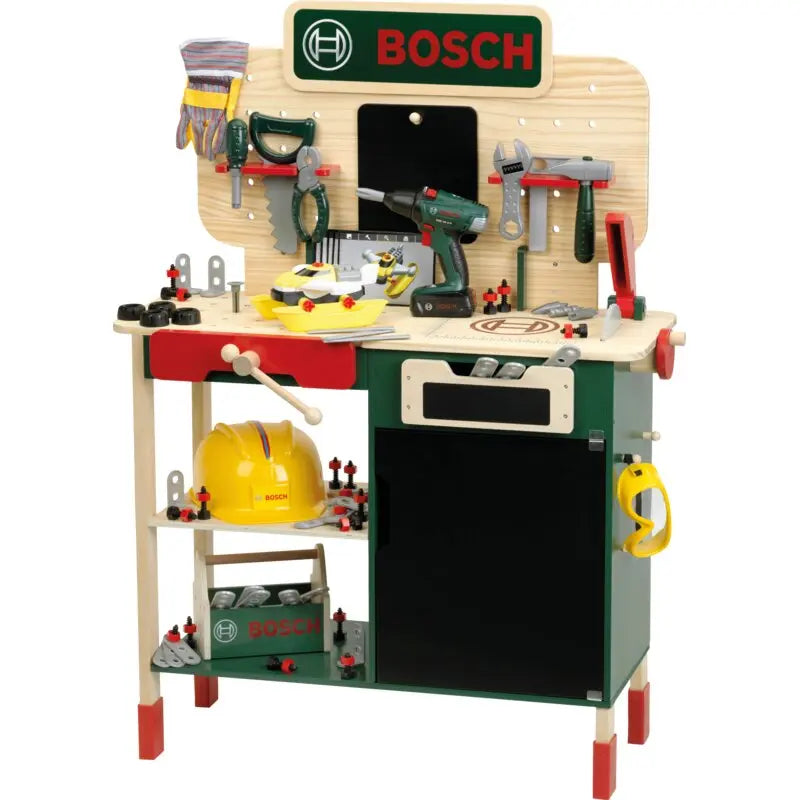BOSCH Holz Werkbank 100-teiliges Zubehör – Spielzeug für Kinder ab 3 Jahren