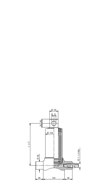 Di Natale-Bertelli Teleskopzylinder, 3-stufig, Hub 1043mm