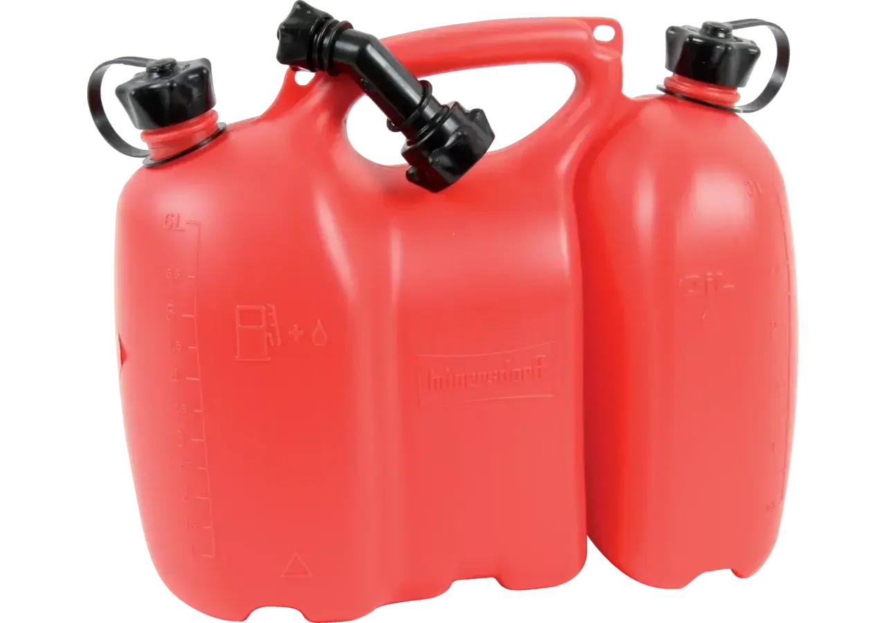 Doppelkanister 6 L + 3 L Rot Benzin Öl – Kombikanister für Kettensägen und Freischneider