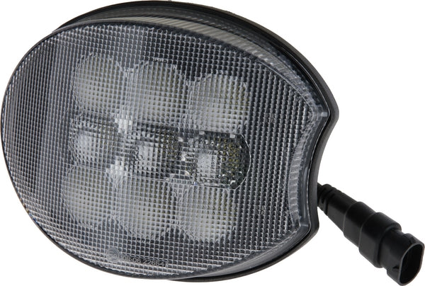 Eck-Arbeitsscheinwerfer LED, rechts, 45W 4500lm, 160x127x67mm, schwarze Blende, H9-Stecker, Combo, passend für John Deere