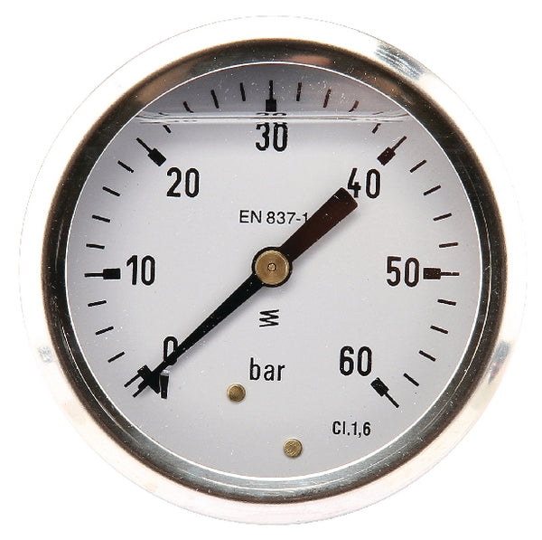 ET Manometer Ø63 0-60bar ¼" hinte