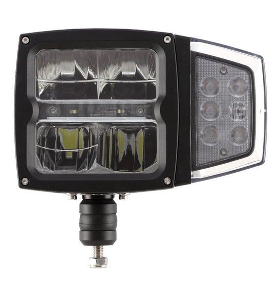 Fahrscheinwerfer, LED, 38 W, rechteckig, 12-24 V, 229x150x80 mm, beheizt, Fernlicht/Abblendlicht, flexibel, Anti-Schnee