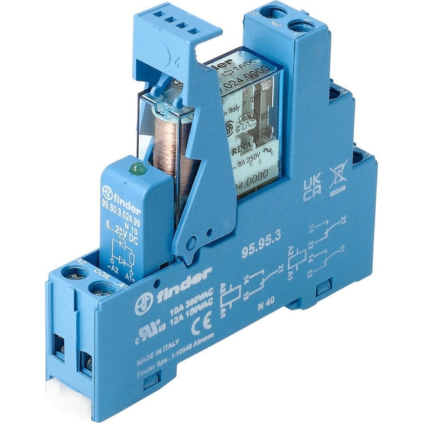 Finder koppelrel.Schraubklemme 1W 10A/12V DC/Agni/LED/diode