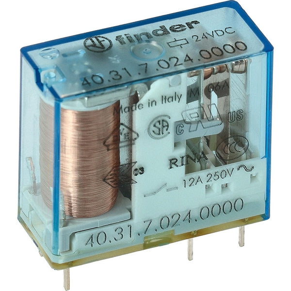 Finder Leiterplatte/Steckrelais 3,5 mm, Stiftleiste 1CO 10A/24V DC SENS/Agni