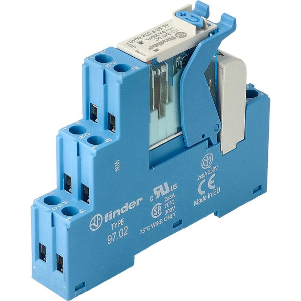Finder Relais-Schnittstelle Mod. Schraubklemme 2CO 8A/24V DC/Agni/LED/Diode