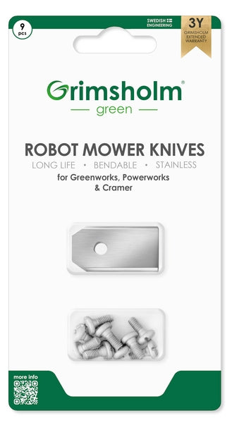Grimsholm Klingen für Greenworks, Powerworks, Cramer, 9 Stück GW2928207