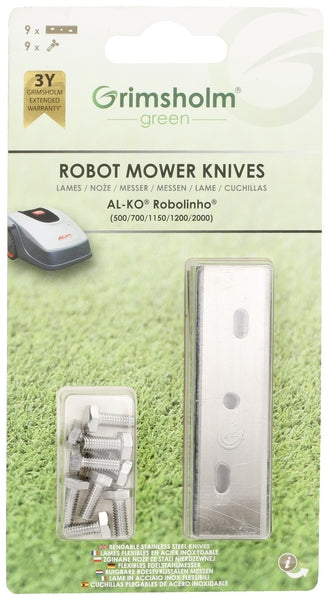 Grimsholm Messer, 9 Stck, passend zu Mähroboter AL-KO Robolinho (E-Modelle) 127465