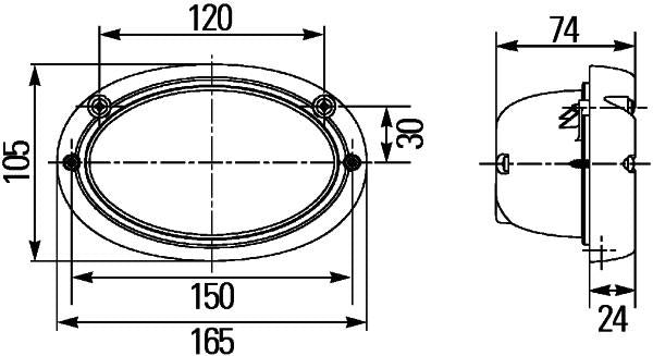 Hella Arbeitsscheinwerfer, 12V, Halogen, Oval