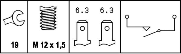 Hella Schalter, Rückfahrlicht, 12V, 2-polig, Schließer