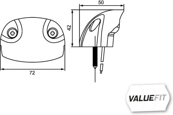 Hella ValueFit Kennzeichenleuchte LED Festanbau 10-30 V 72 x 50 x 42 mm