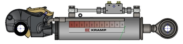 Hydraulischer Oberlenker mit verlängerter Endkappe, Ventil und Haken