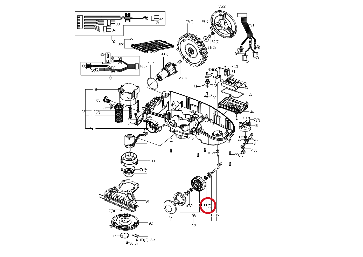 Kress Lager 619/8 59000252 – Position in der Explosionszeichnung