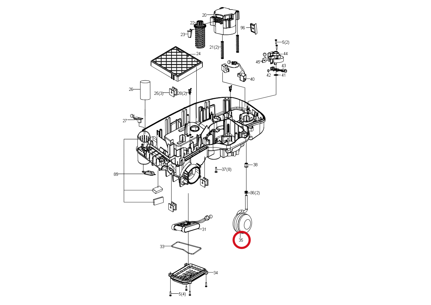 Kress Vorderrad 59001423 – Position in der Explosionszeichnung