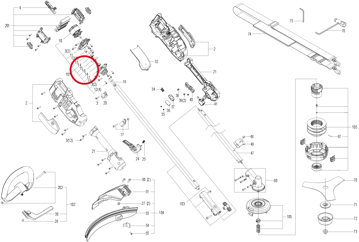 Kress Lager 59001637 – Position in der Explosionszeichnung