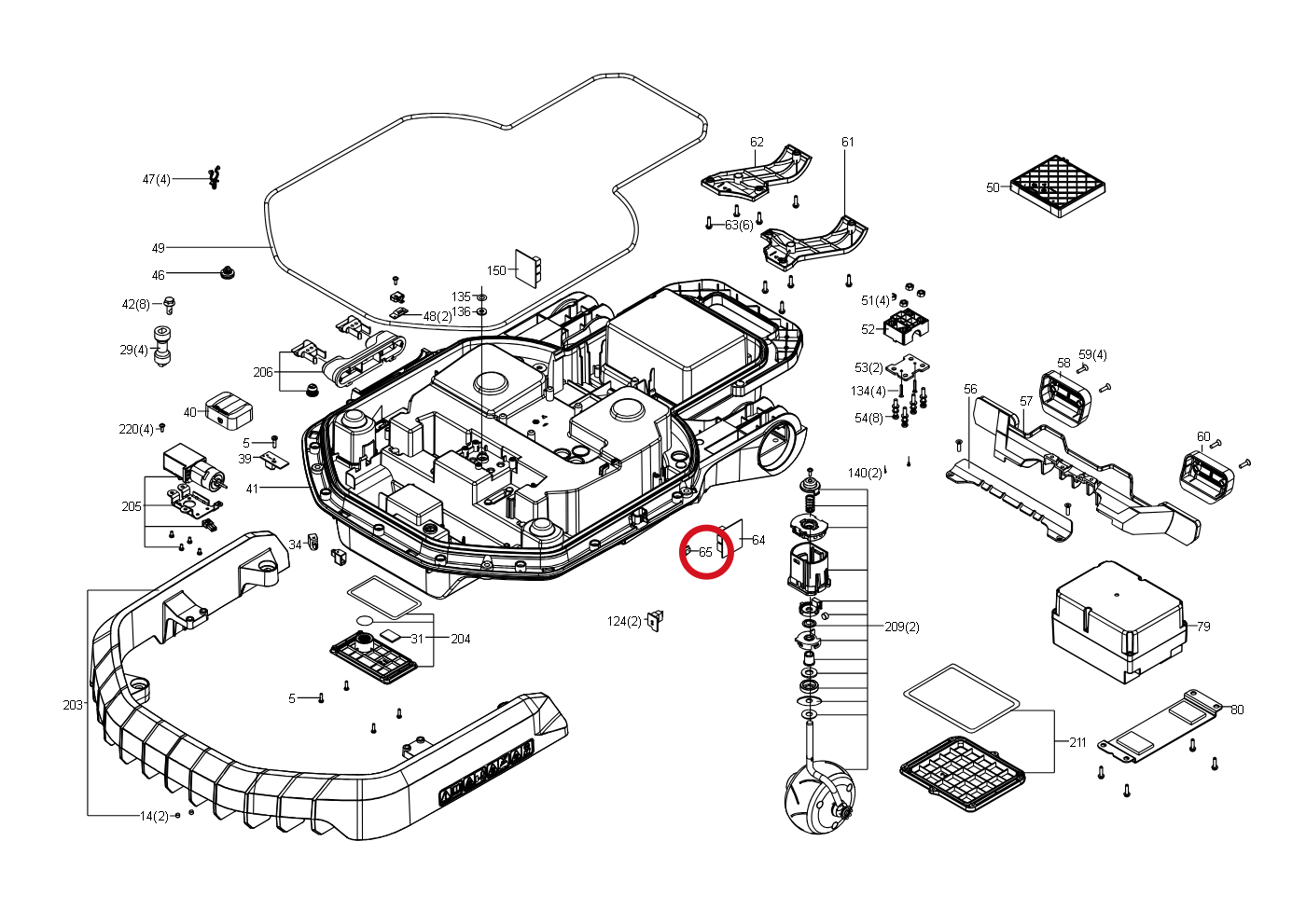 Kress Klappe-Hall-Sensor-Platine 59002479 – Position in der Explosionszeichnung