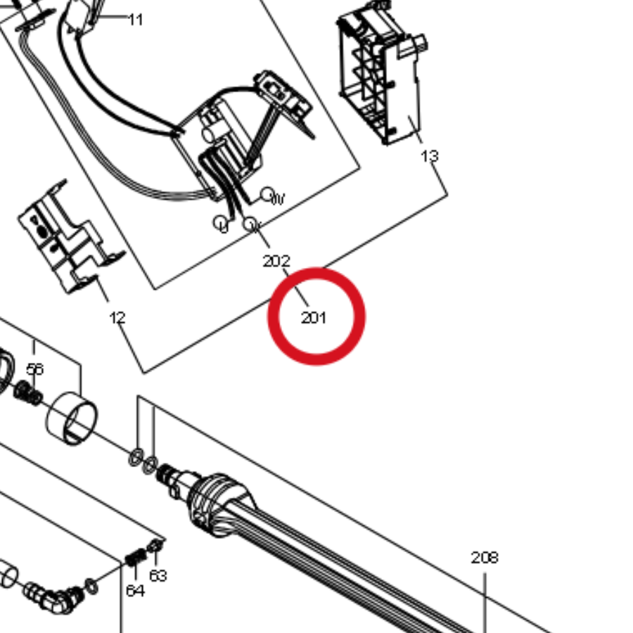 Kress Schalter und PCB-Plattensatz 59003558 – Position in der Explosionszeichnung