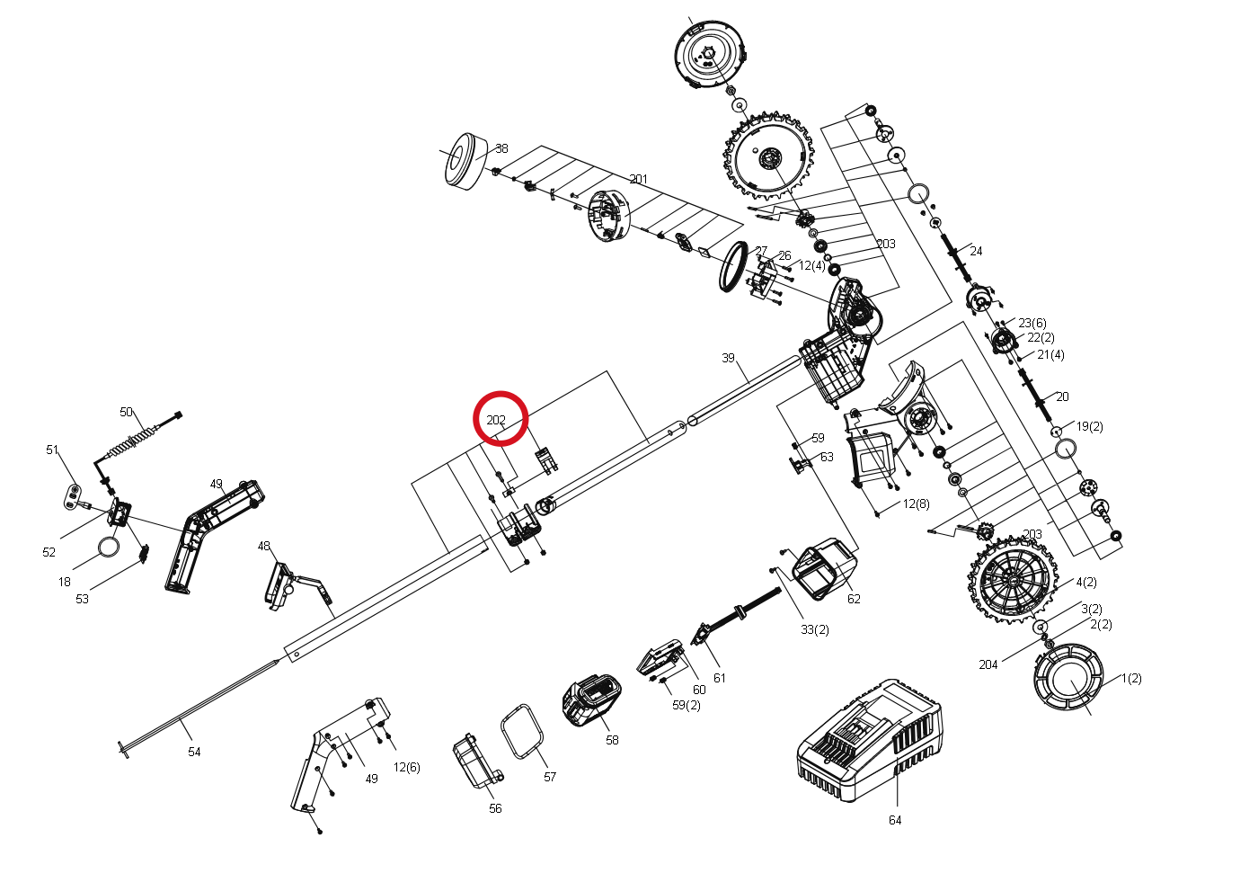 Kress Teleskoprohr-Baugruppe 59003622 – Position in der Explosionszeichnung