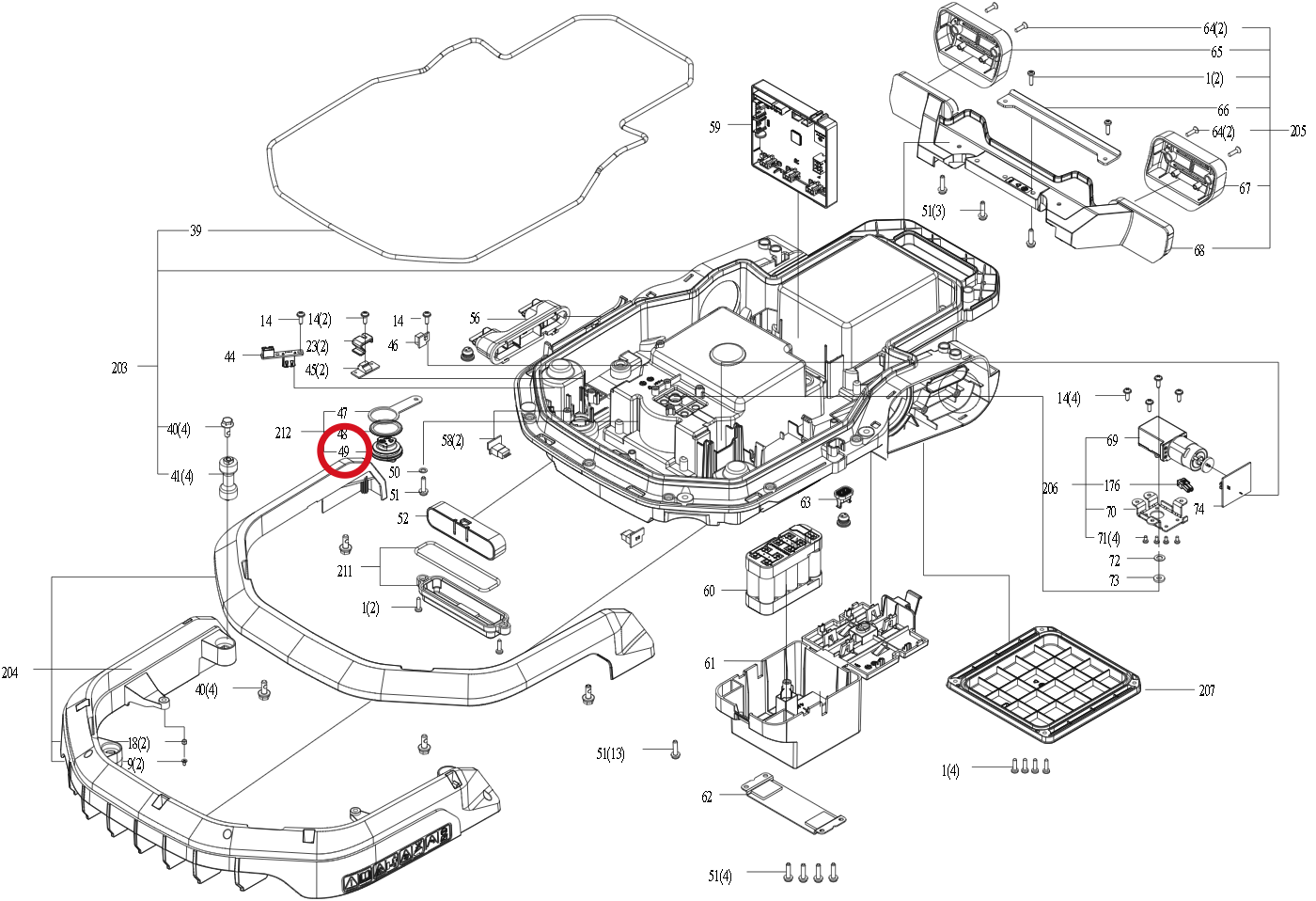 Kress Knopf 59003735 – Position in der Explosionszeichnung