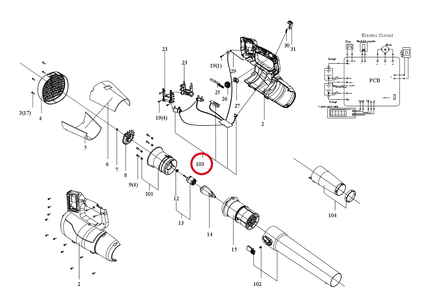 Kress Steuerplatine 59004265 – Position in der Explosionszeichnung