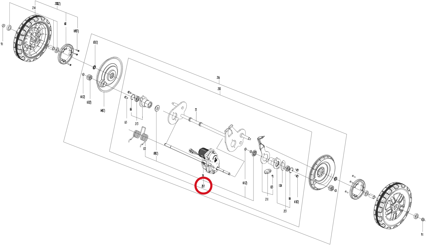 Kress Getriebegehäuse-Satz 59004907 – Position in der Explosionszeichnung