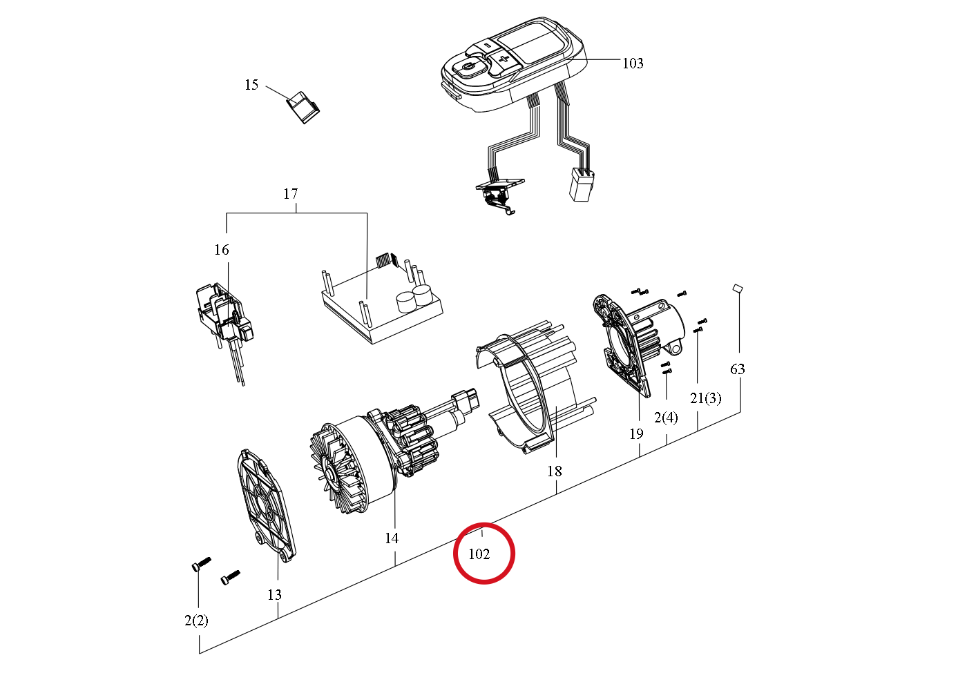 Kress Motor kpl. 59004944 – Position in der Explosionszeichnung