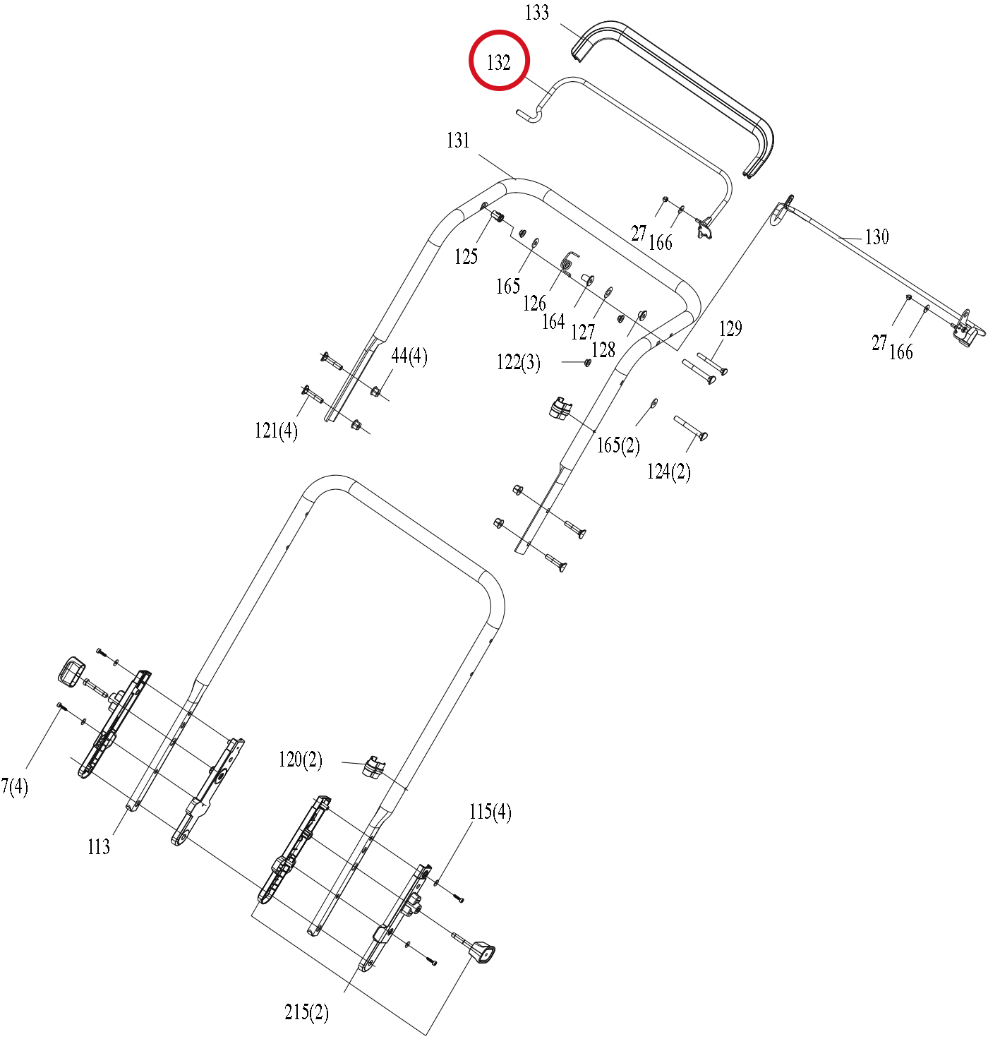 Kress Zugstange schneiden 59006309 – Position in der Explosionszeichnung