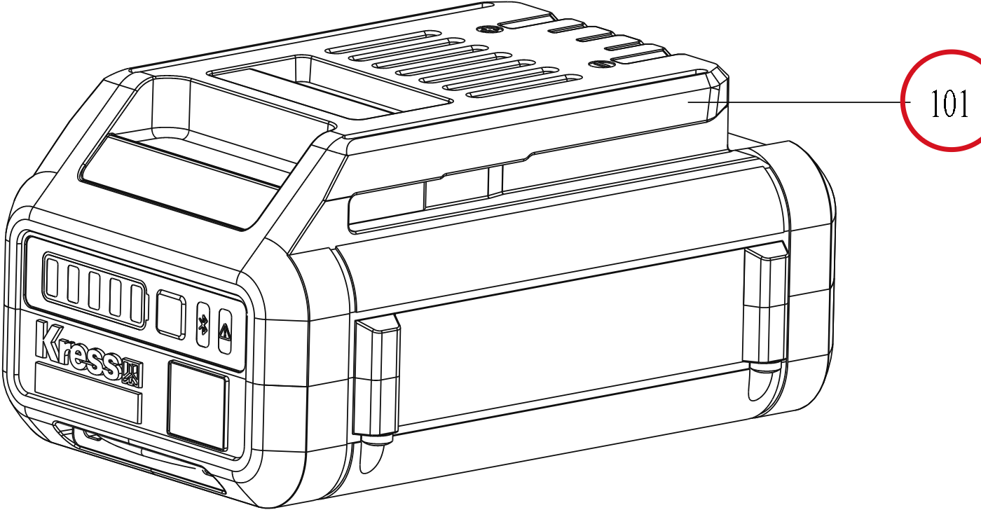 Kress Akku (Li-Ion, 4Ah, 60V) KAC800 komplett 59006406 – Position in der Explosionszeichnung