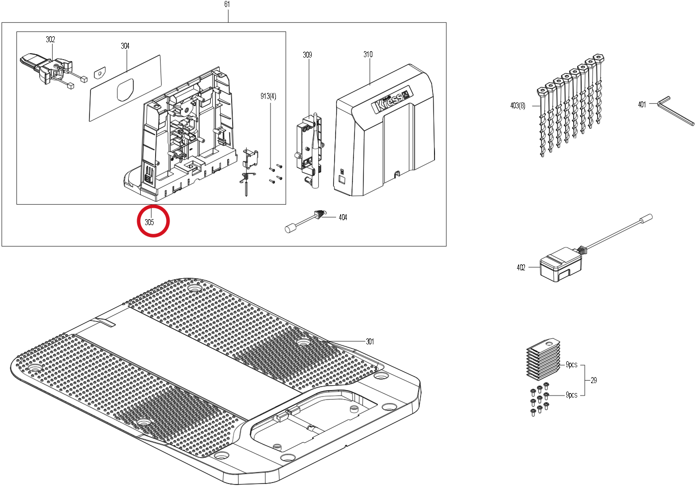 Kress Ladestation 59007800 – Position in der Explosionszeichnung