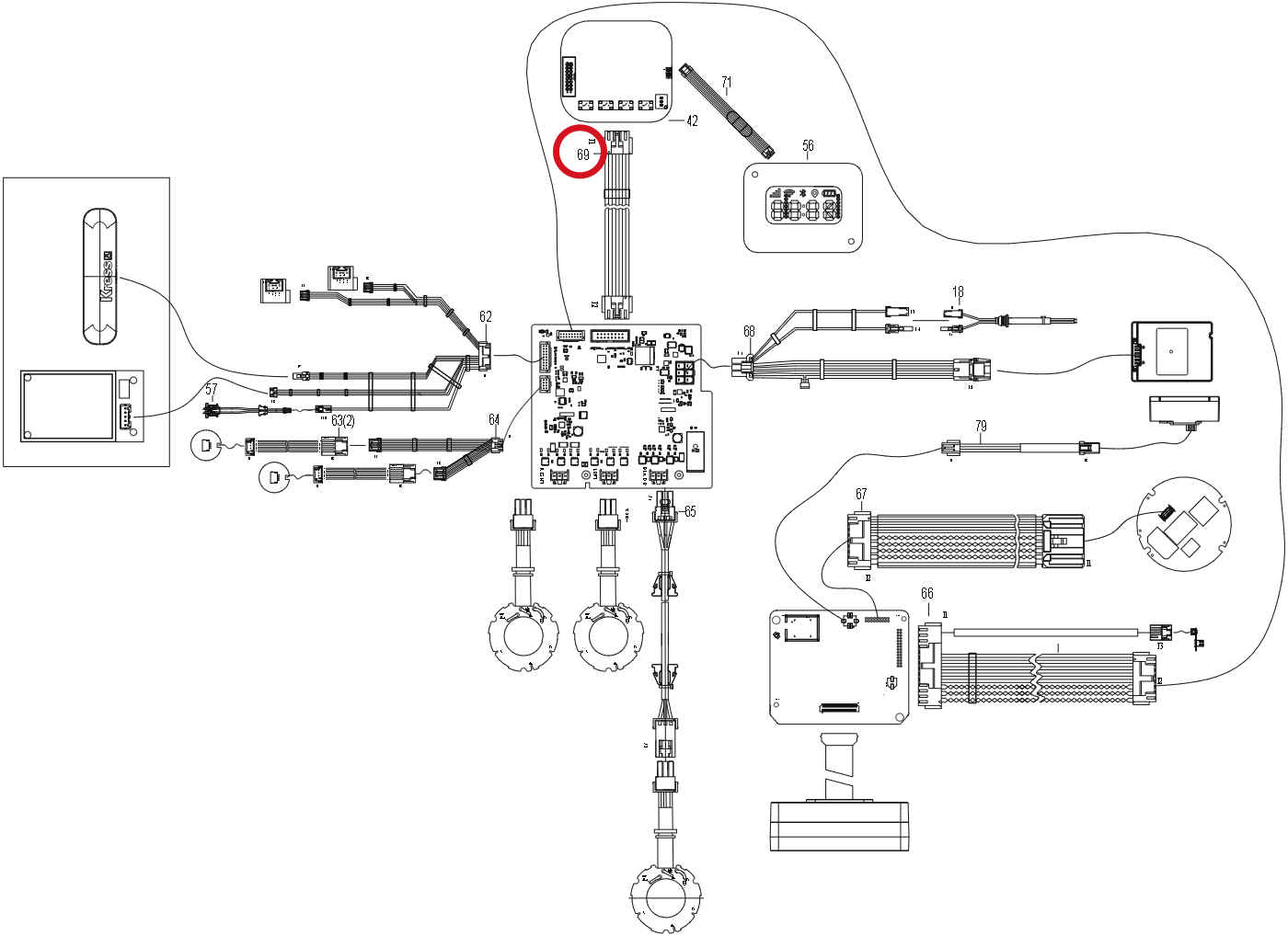 Kress Verkabelung Display 59007825 – Position in der Explosionszeichnung