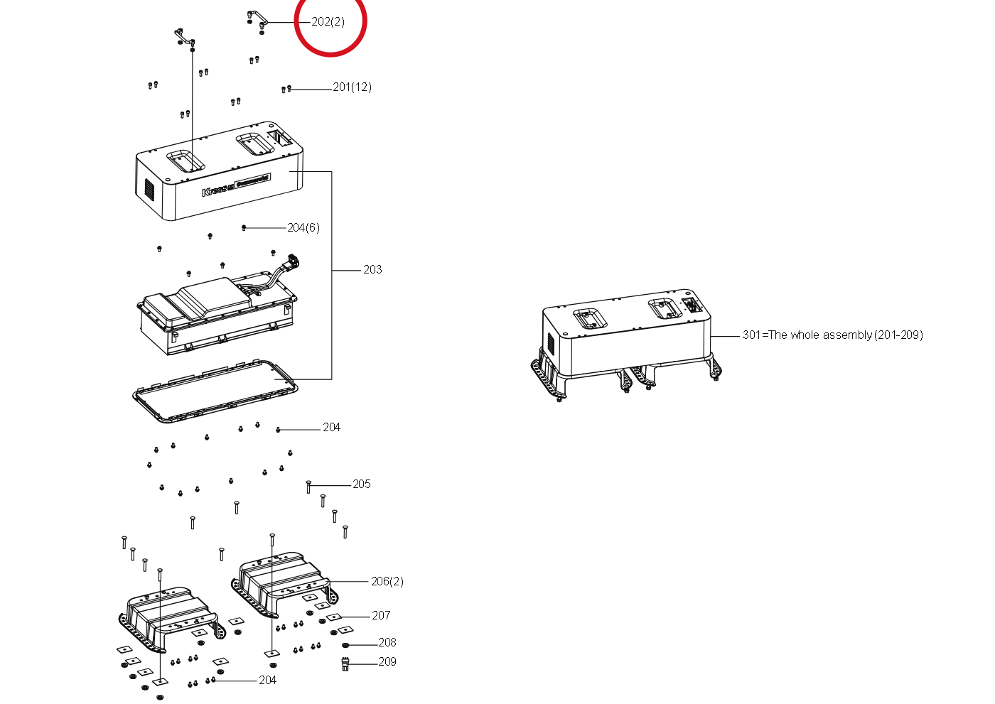 Kress Klappbarer Handgriff 60073495 – Position in der Explosionszeichnung