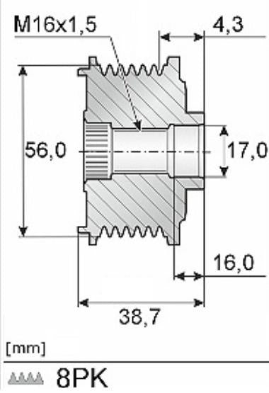 LuK Lichtmaschine Freilaufkupplung 16 mm AL166835