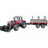 Bruder Massey Ferguson 7480 Traktor mit Frontlader und Holzanhänger im Maßstab 1:32