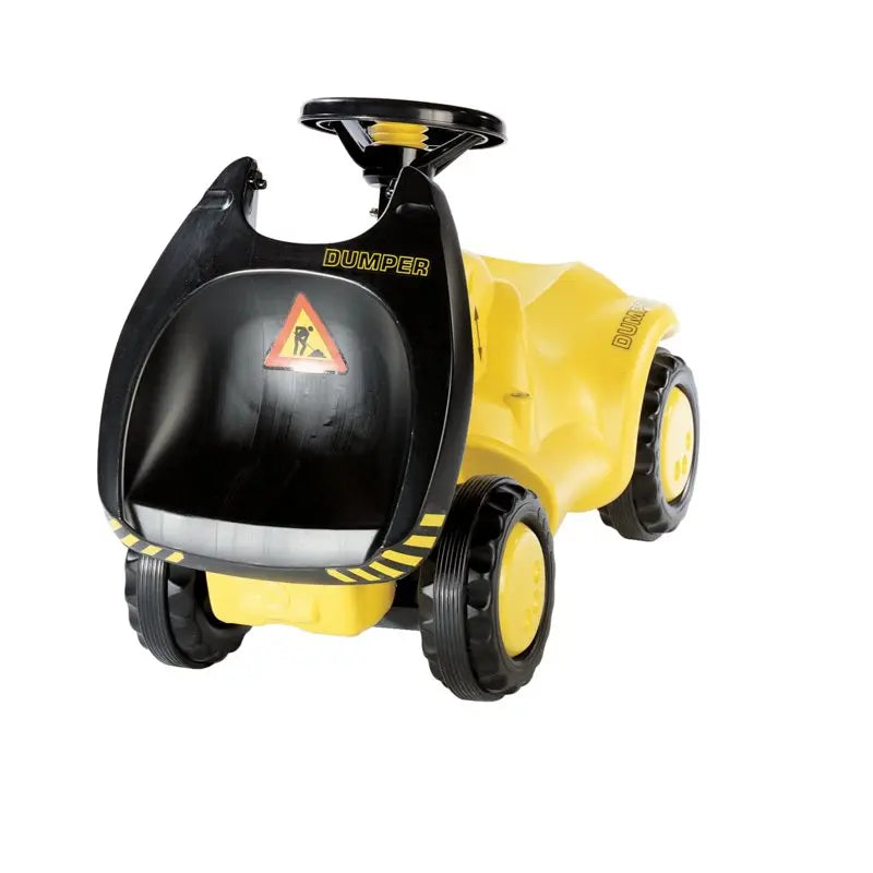 Rolly Toys Minitrac Dumper Rutschfahrzeug mit aufgeklappter Motorhaube – Detailansicht