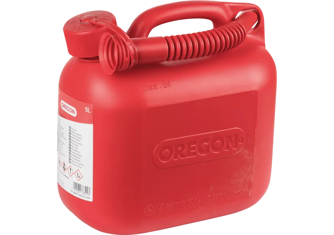 Kraftstoffkanister Oregon O42-970 5 L – roter Kunststoffkanister mit Schraubverschluss und Griff