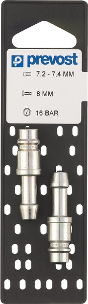 Prevost Schnellkupplungsstecker, DN 7,4, Euro-Profil, 13-mm-Schlauchanschluss, ERP-07, 2 Stück. ERP 076813P2