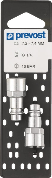 Prevost Schnellkupplungsstecker, DN 7,4, Euro-Profil, 3/8" BSP-Innengewinde, ERP-07, 2 Stück. ERP 076102P2