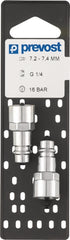Prevost Schnellkupplungsstecker, DN 7,4, Euro-Profil, 3/8" BSP-Innengewinde, ERP-07, 2 Stück. ERP 076102P2