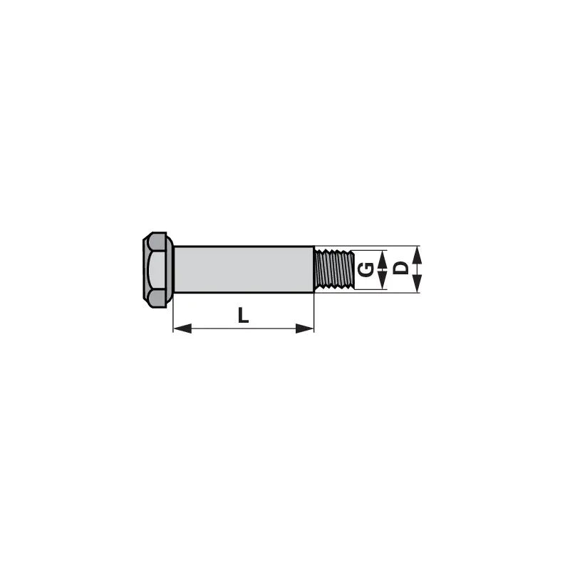 Radbolzen 57,1 mm 3/8 Zoll Universal – Detailansicht Außengewinde