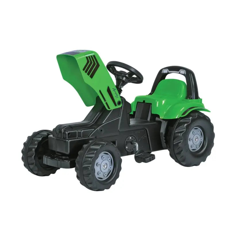 rolly Kid Deutz Agro Plus Trettraktor mit Frontlader & Anhänger – Motorhaube geöffnet